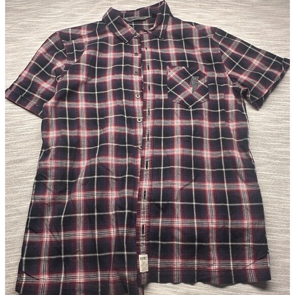 Harley Davidson Short Sleeve Button Shirt Mens Large Motorcycle Plaid - Picture 1 of 8